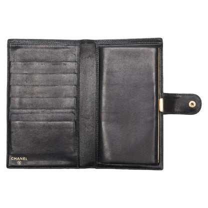 Chanel Caviar Skin Coco Mark Long Wallet