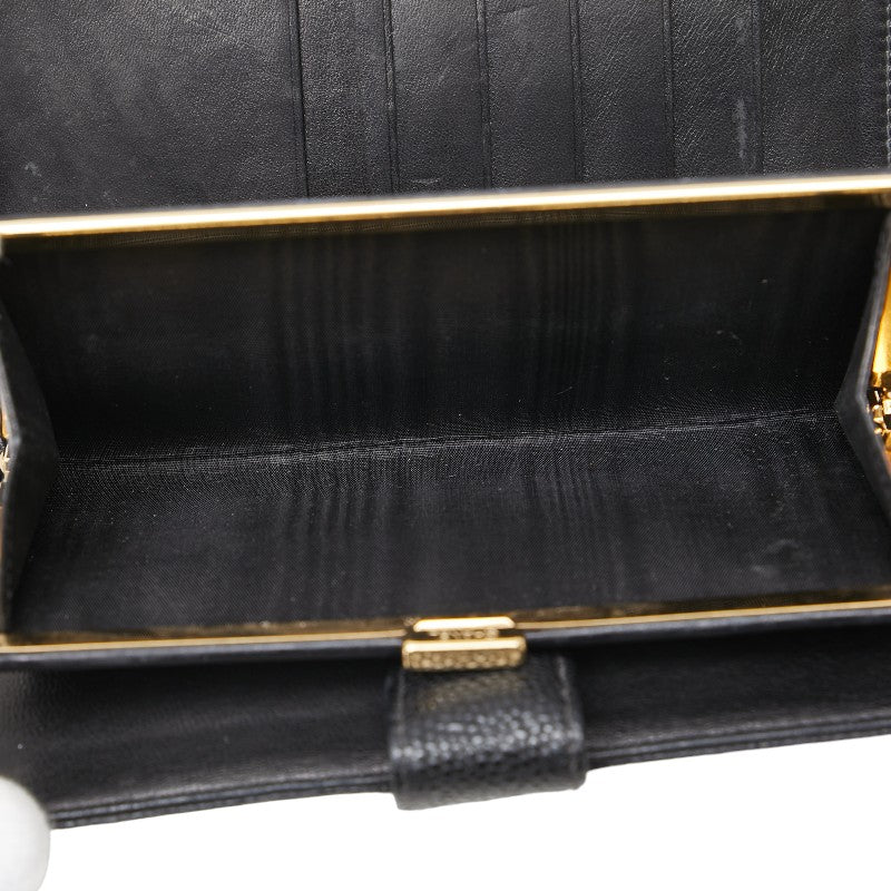 Chanel Caviar Skin Coco Mark Long Wallet