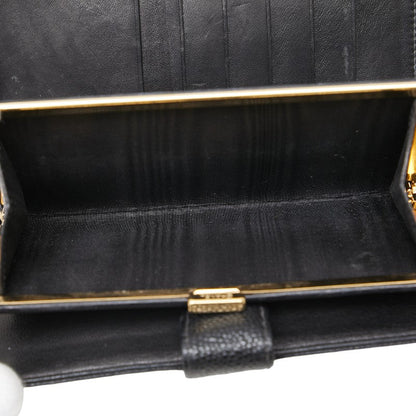 Chanel Caviar Skin Coco Mark Long Wallet