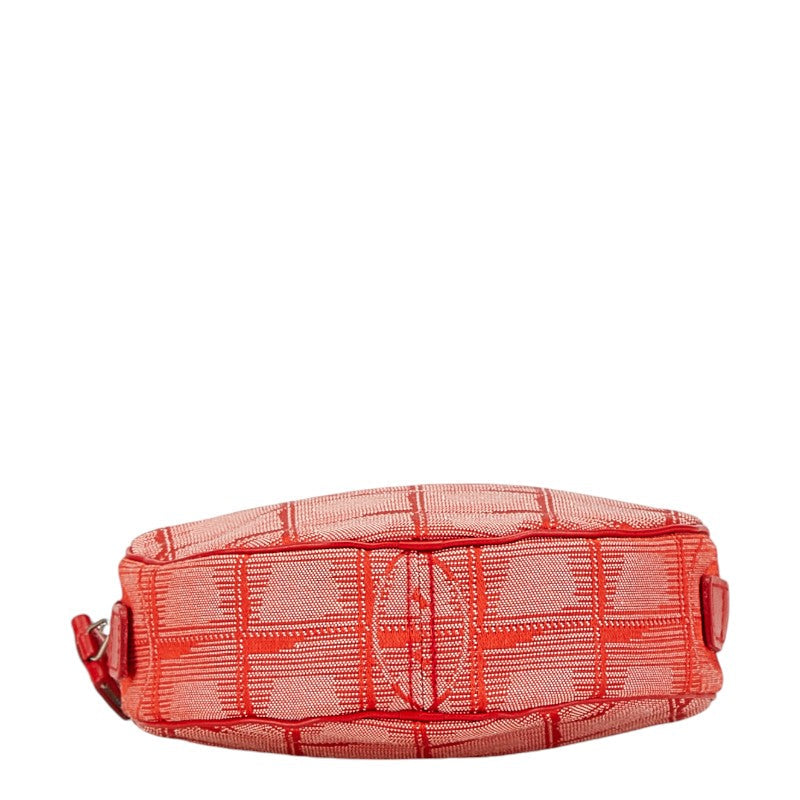 Chanel New Travel Line Coco Mark Shoulder Bag Canvas Nylon Leather