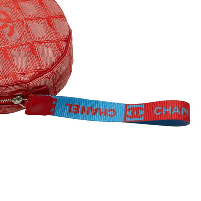 Chanel New Travel Line Coco Mark Shoulder Bag Canvas Nylon Leather