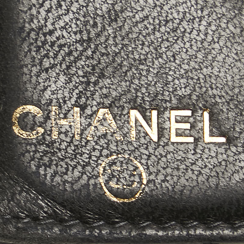 Chanel Caviar Skin Coco Mark Compact Wallet Black