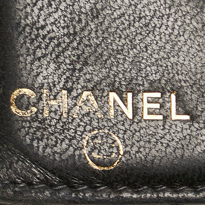 Chanel Caviar Skin Coco Mark Compact Wallet Black