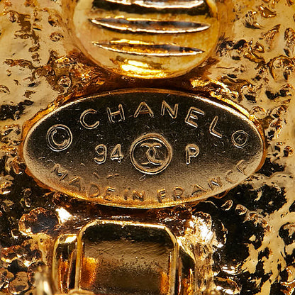 Chanel Vintage Coco Mark Earrings Gold