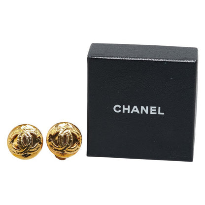 Chanel Vintage Coco Mark Earrings Gold