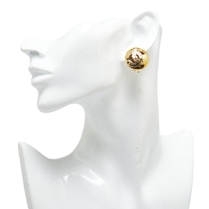 Chanel Vintage Coco Mark Earrings Gold