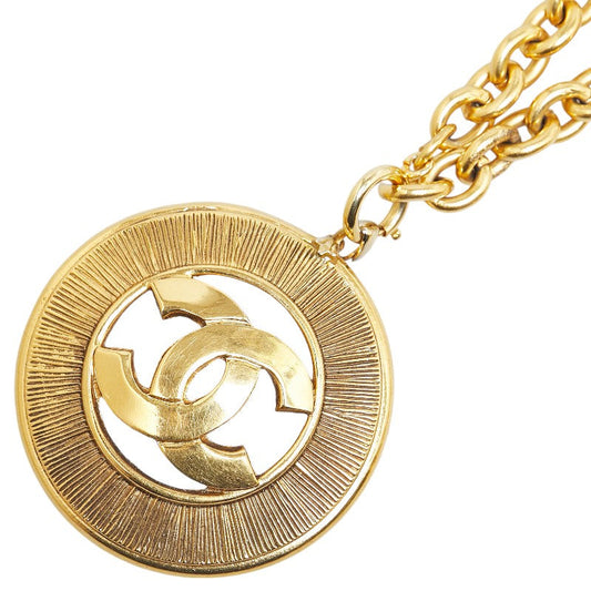 Chanel Coco Mark Circle Chain Necklace Gold