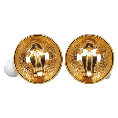 Chanel Coco Mark Circle Earrings Gold