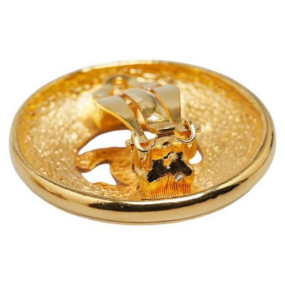 Chanel Coco Mark Circle Earrings Gold