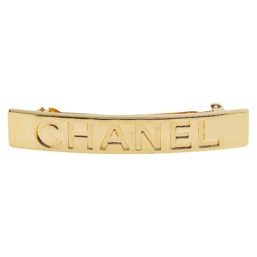 Chanel Logo Gold Barrette