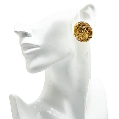 Chanel Angel Motif Gold Earrings