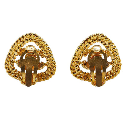 Chanel Coco Mark Triangle Earrings Gold