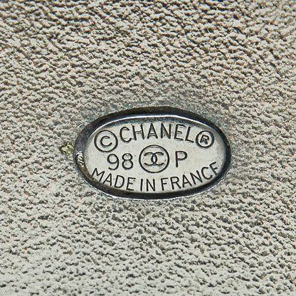 Chanel Clover Rhinestone Bangle Silver Black