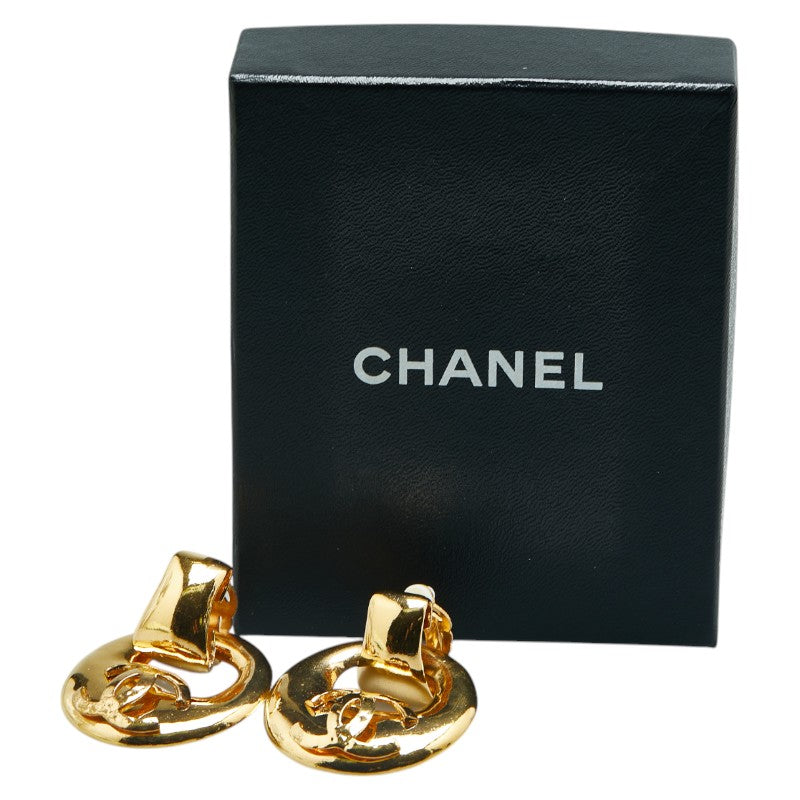 Chanel Vintage Coco Mark Earrings Gold