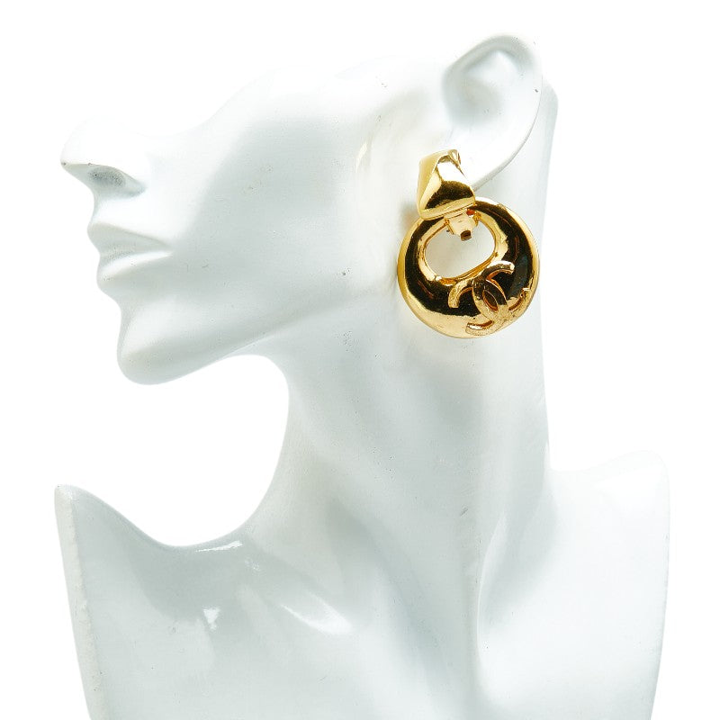 Chanel Vintage Coco Mark Earrings Gold