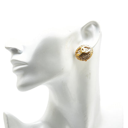 Chanel Vintage Coco Mark Gold Earrings