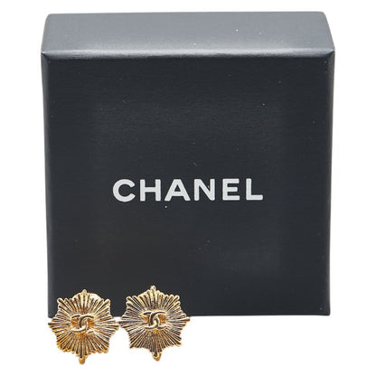 Chanel Vintage Coco Mark Earrings Gold