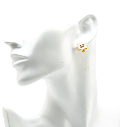 Chanel Vintage Coco Mark Earrings Gold