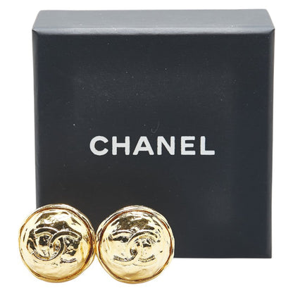 Chanel Coco Mark Round Earrings Gold