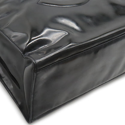 Chanel Coco Mark Patent Leather Chain Shoulder Tote Bag A05464