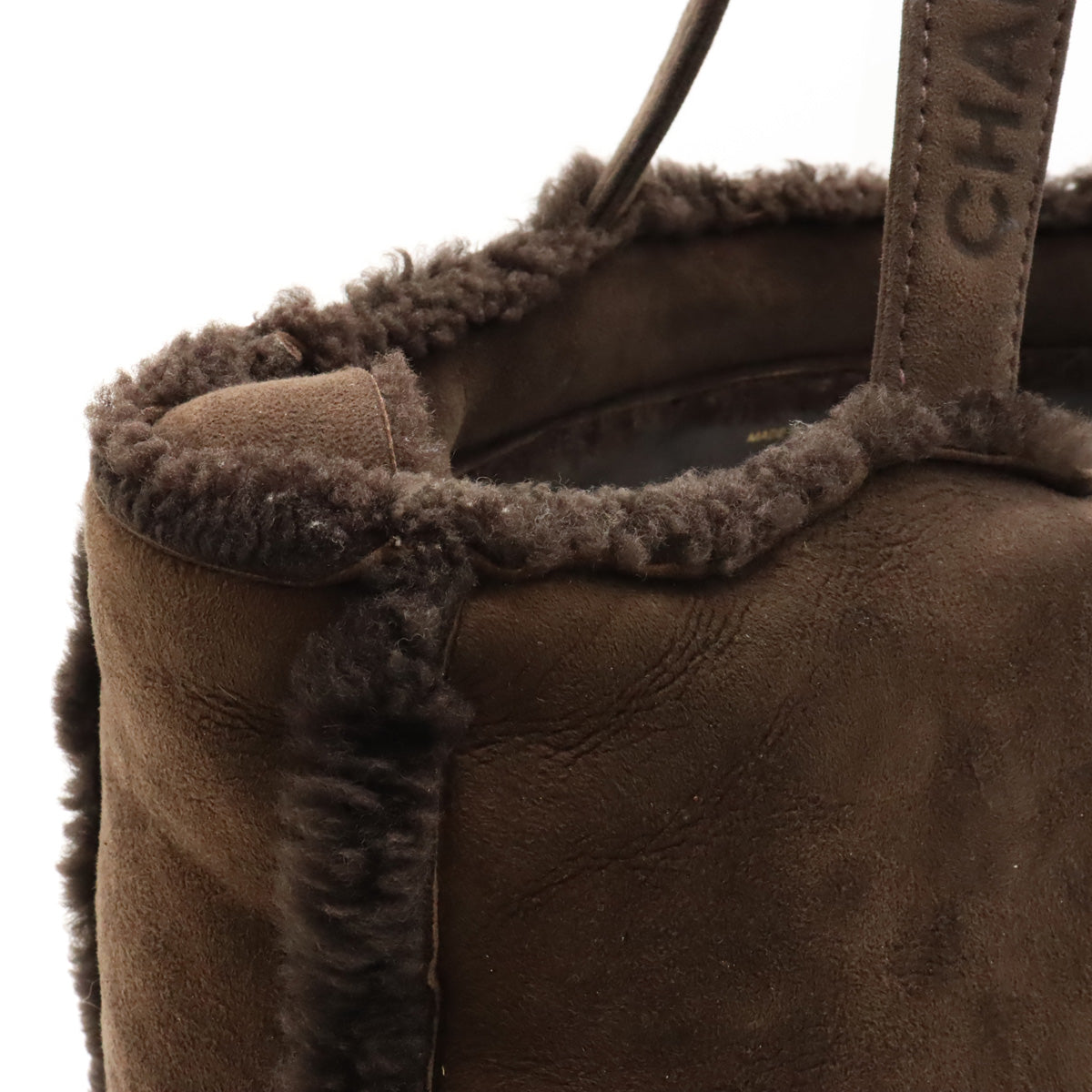 Chanel Suede Tote Bag Dark Brown