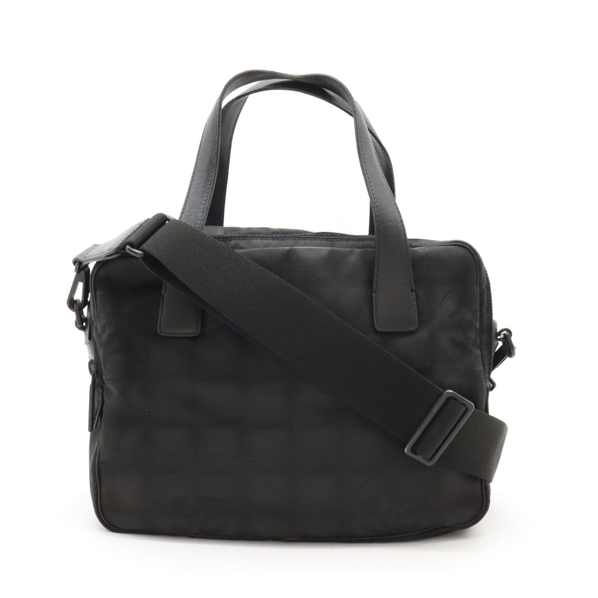 Chanel Nylon Jacquard Leather Handbag Tote A15970