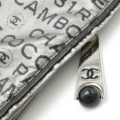Chanel Nylon Logo Tote Bag Silver A46113