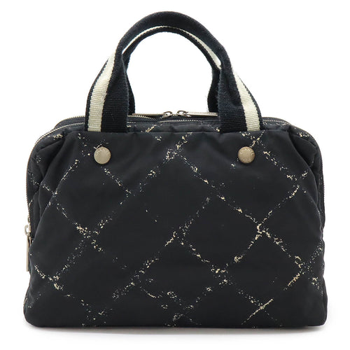 Chanel Nylon Mini Boston Handbag Black Red