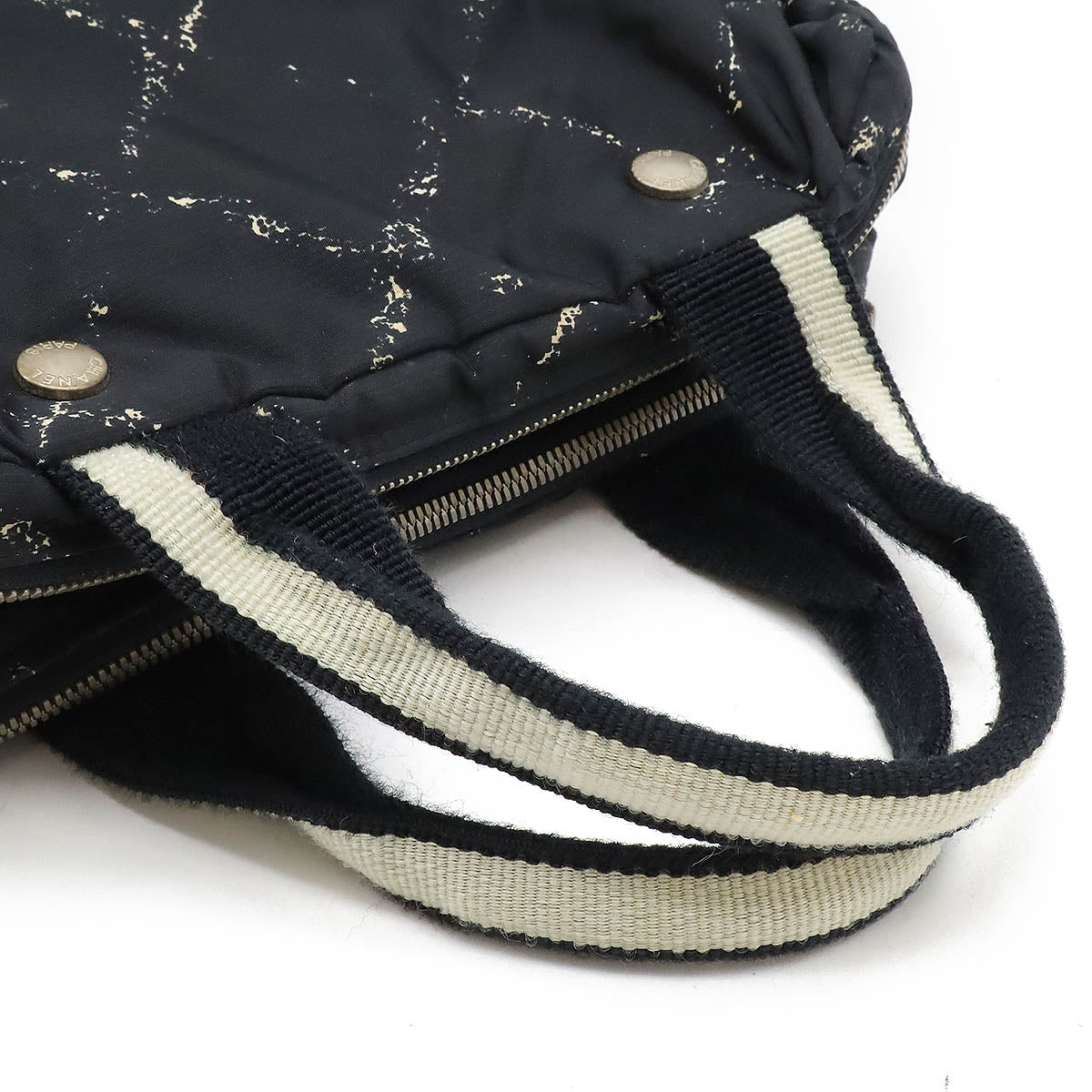 Chanel Nylon Mini Boston Handbag Black Red