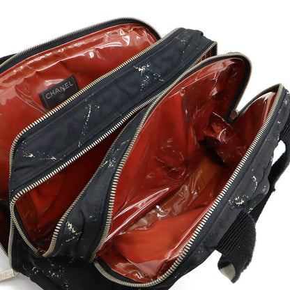 Chanel Nylon Mini Boston Handbag Black Red