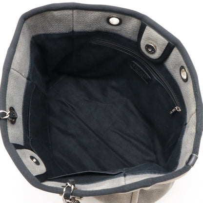 Chanel Canvas/Leather Deauville Medium Tote Bag