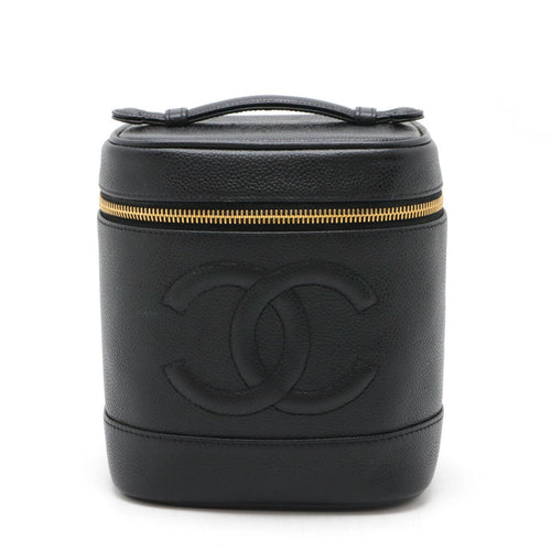 Chanel Caviar Vanity Bag Black Leather
