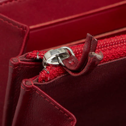 Chanel Red Patent Leather Long Wallet