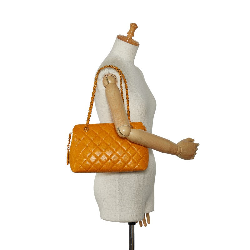 Chanel Caviar Skin Gold Chain Shoulder Tote