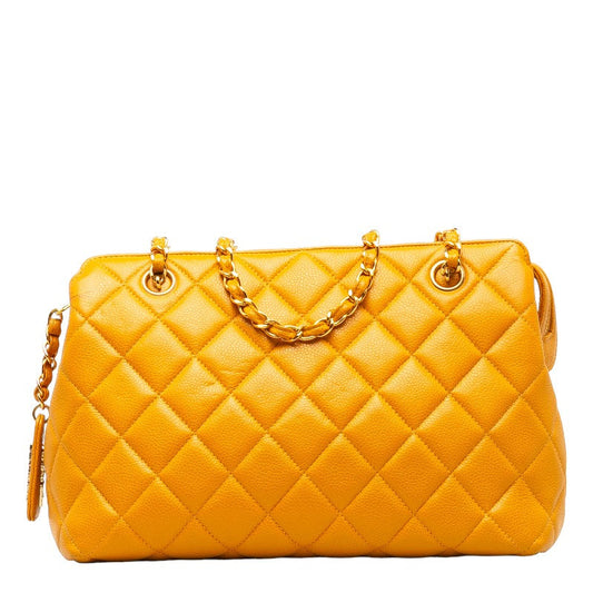 Chanel Caviar Skin Gold Chain Shoulder Tote