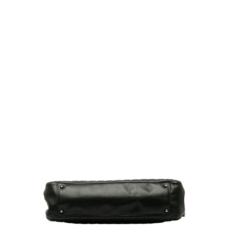 Chanel Leather Chocobar Logo Chain Shoulder Tote Bag