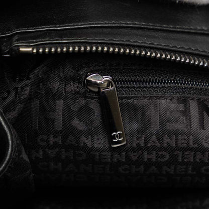 Chanel Leather Chocobar Logo Chain Shoulder Tote Bag