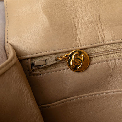 Chanel Beige Lambskin Coco Mark Shoulder Bag