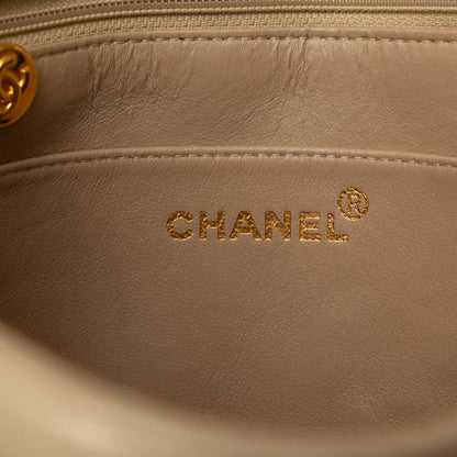 Chanel Beige Lambskin Coco Mark Shoulder Bag
