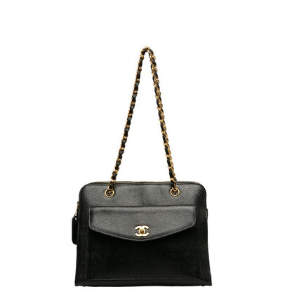 Chanel Caviar Skin Coco Mark Chain Tote Bag