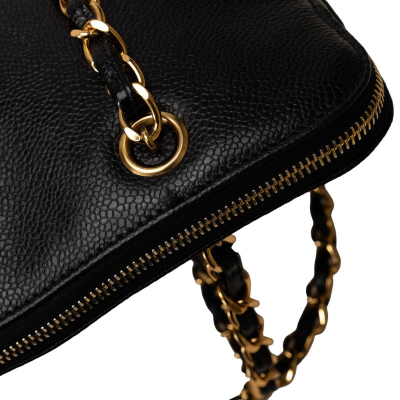 Chanel Caviar Skin Coco Mark Chain Tote Bag
