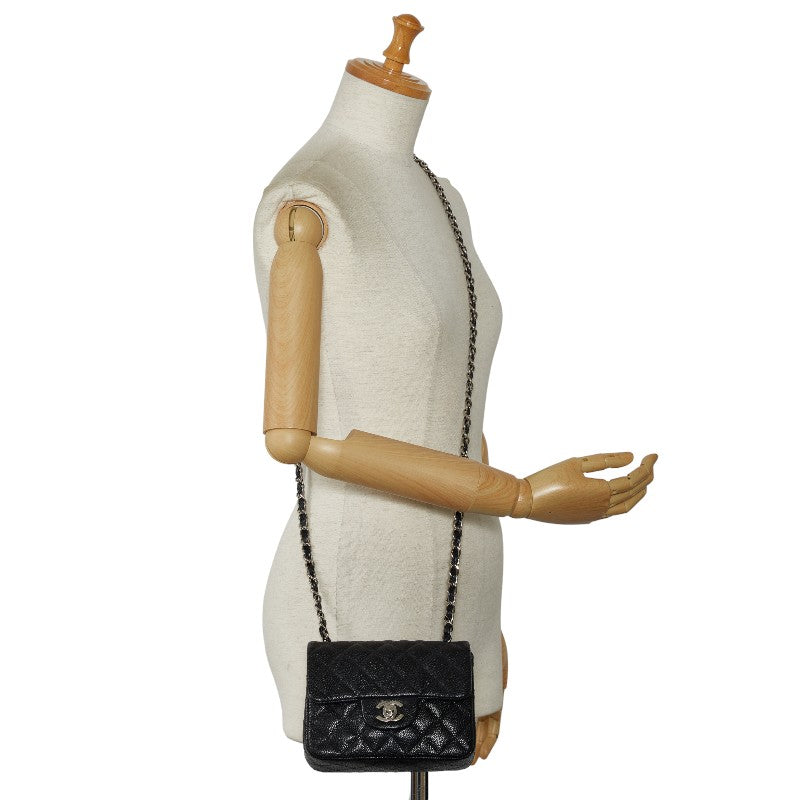 Chanel Caviar Skin Mini Matelasse Chain Shoulder Bag