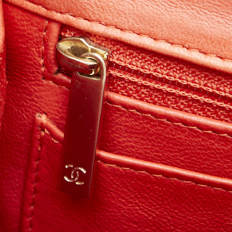 Chanel Matelasse Coco Mark Chain Shoulder Bag Salmon Pink Lambskin