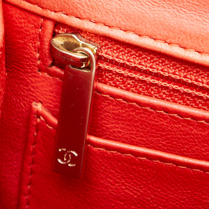 Chanel Matelasse Coco Mark Chain Shoulder Bag Salmon Pink Lambskin