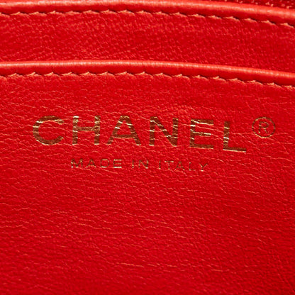 Chanel Matelasse Coco Mark Chain Shoulder Bag Salmon Pink Lambskin