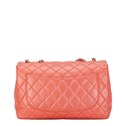 Chanel Matelasse Coco Mark Chain Shoulder Bag Salmon Pink Lambskin