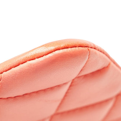 Chanel Matelasse Coco Mark Chain Shoulder Bag Salmon Pink Lambskin