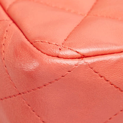 Chanel Matelasse Coco Mark Chain Shoulder Bag Salmon Pink Lambskin
