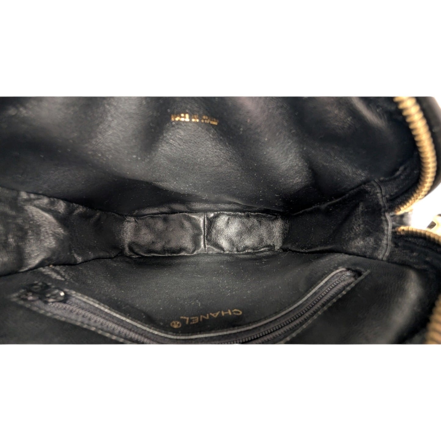 Chanel Vintage Black Quilted Lambskin CC Camera Bag