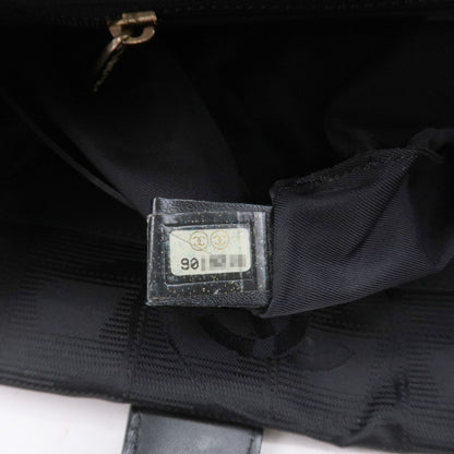 CHANEL New Travel Line Nylon Jacquard PM Tote Bag Black A20457